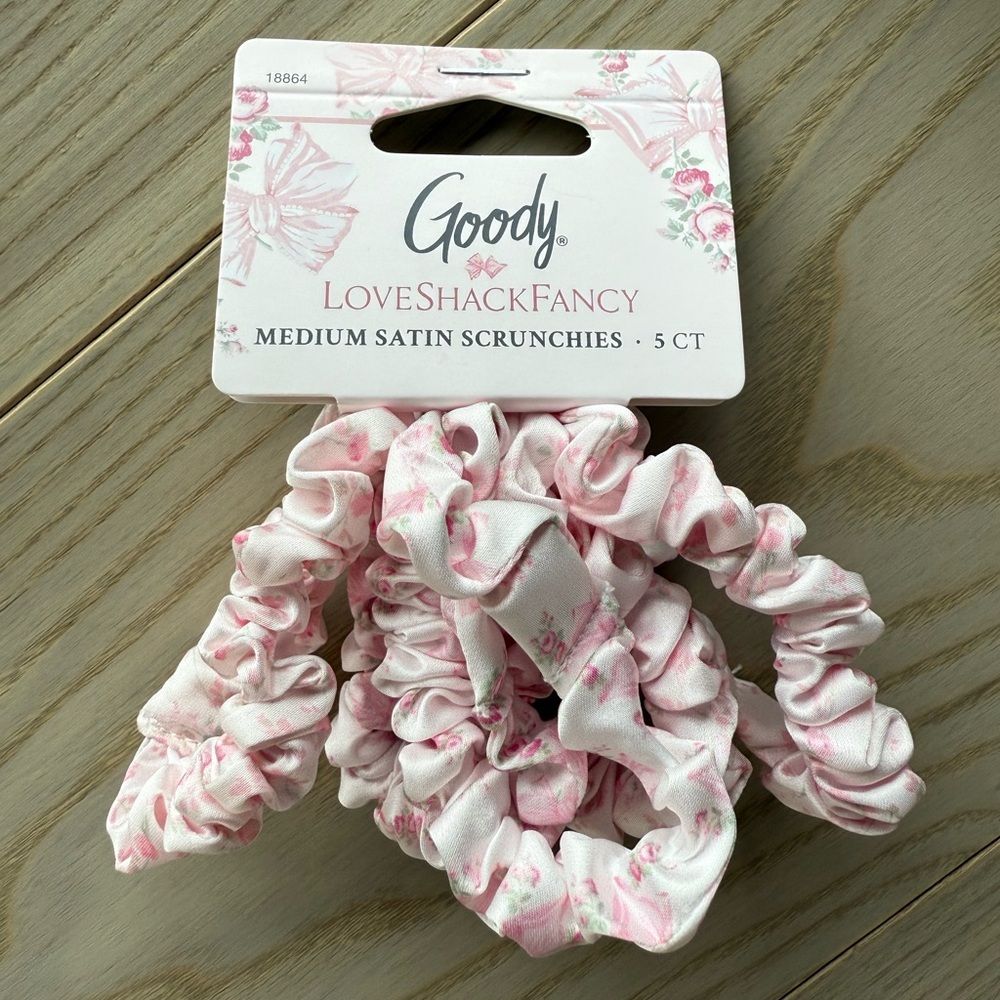 LoveShackFancy x Goody Medium Satin Scrunchies - 5 Count